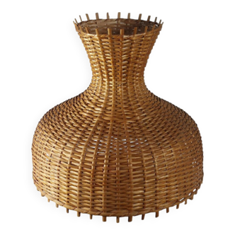 Vintage rattan lampshade from the 70s, mid-century style.