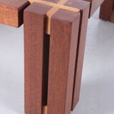 Brutalist Teak wood coffee table, 1970s