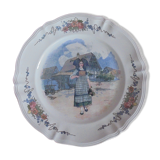 Round serving plate No. 1 Obernai Faïence Sarreguemines diameter 31.5 cm