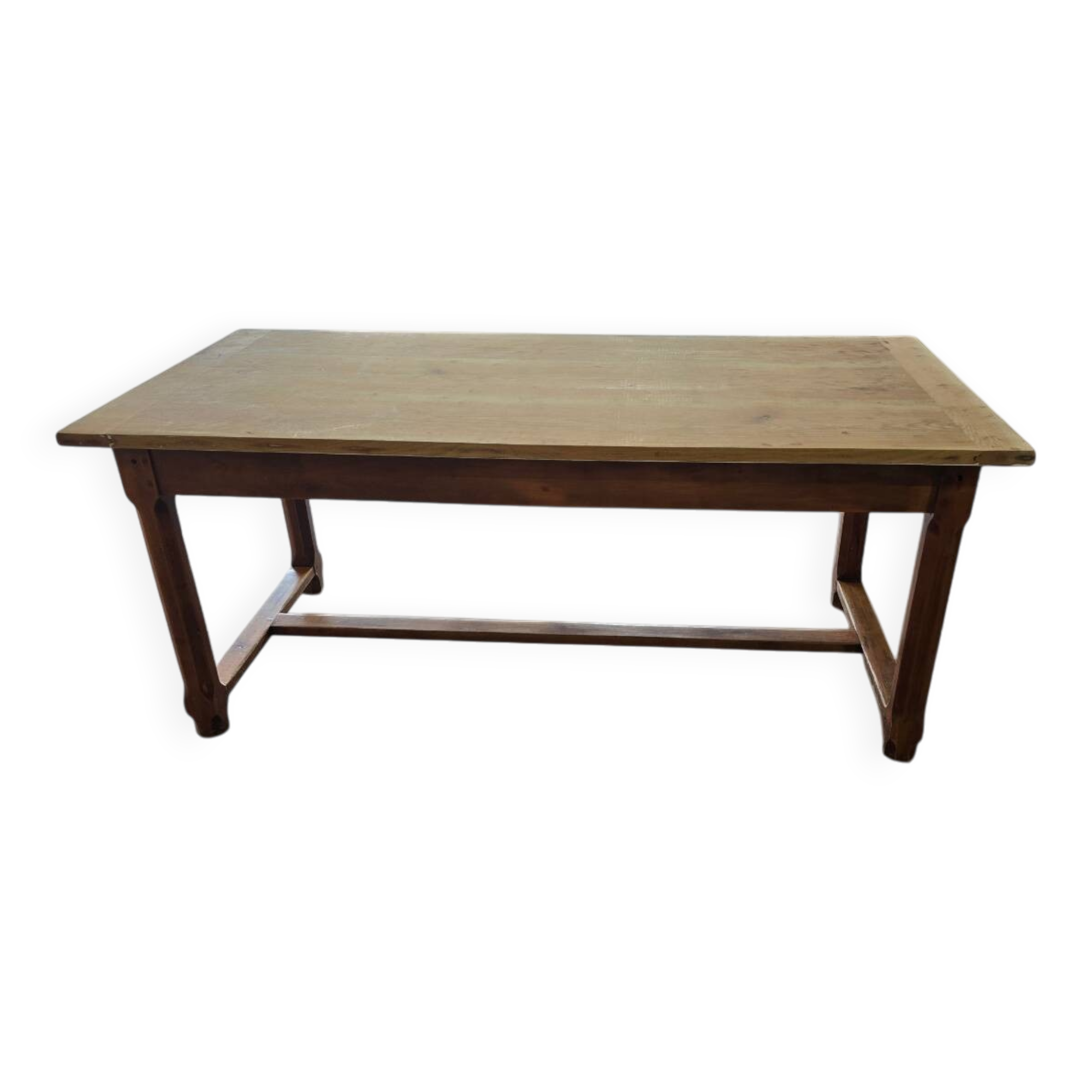 Farm table in solid pine with two drawers – 19th century