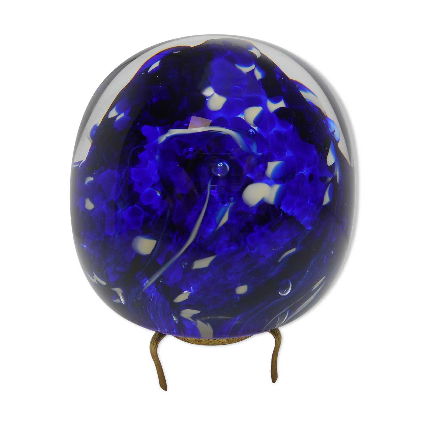 Blue parchment paper press signed 1980