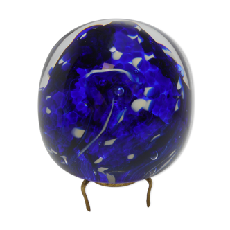 Blue parchment paper press signed 1980