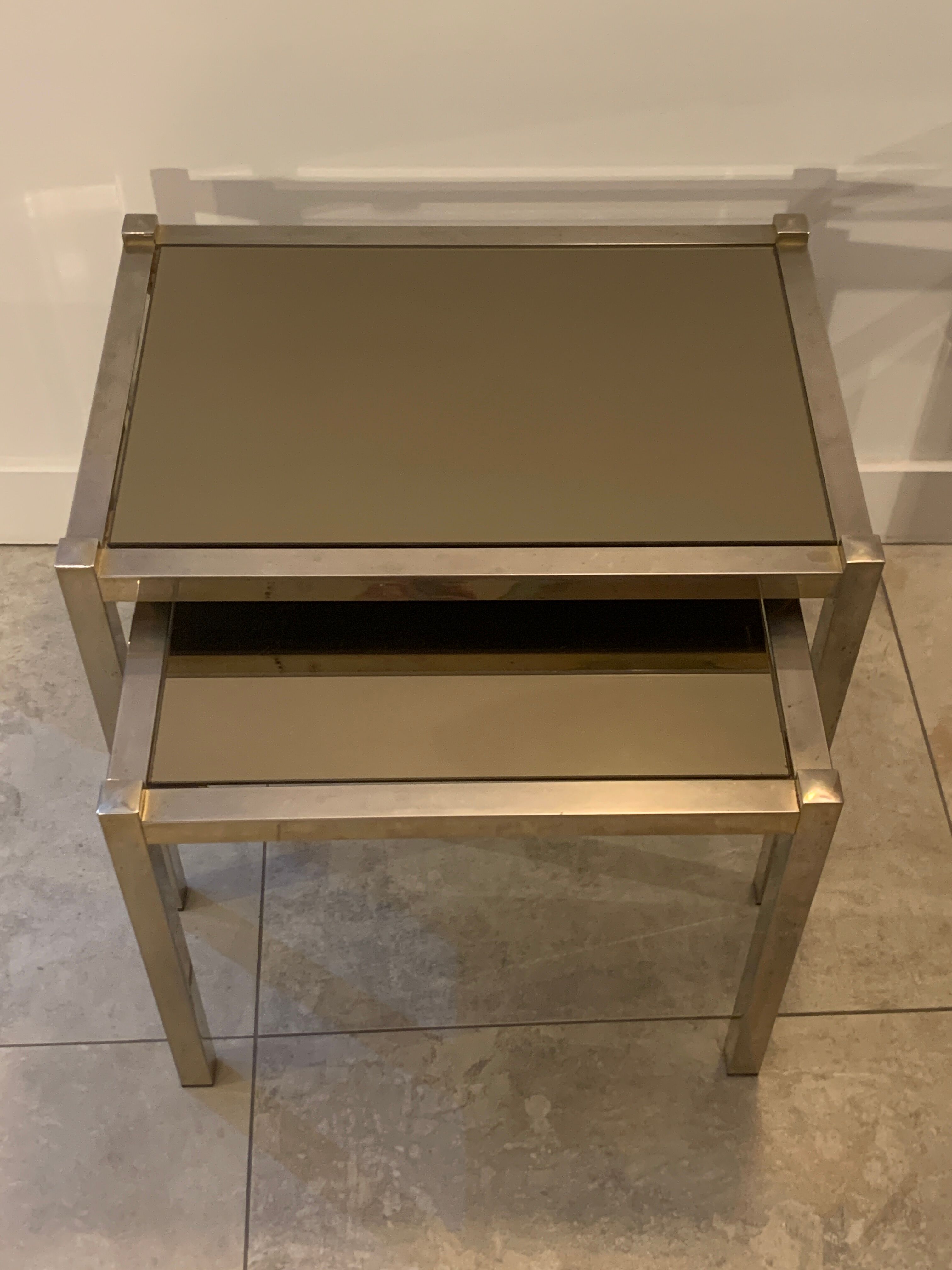 Brass nesting coffee tables