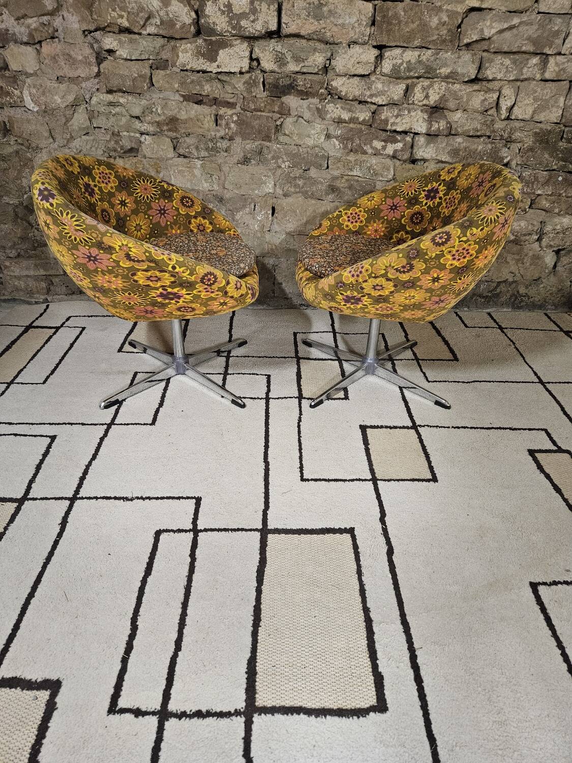 Pair of polystyrene cocktail shells 1970s