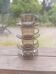4 smoked glass cups and saucers from Arcoroc 1970