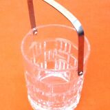 1970s Ice bucket Molded and chiseled glass Geometric decor