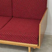 Folding bench Daybed sofa red and black fabric Libena Ex Teh