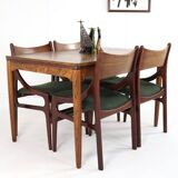 Extendable rectangular dining table in rosewood 'Emmedingen'