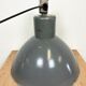 Grey industrial aluminium pendant lamp from polam wilkasy, 1960s