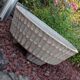 Round planter vintage concrete structured 60, 70s