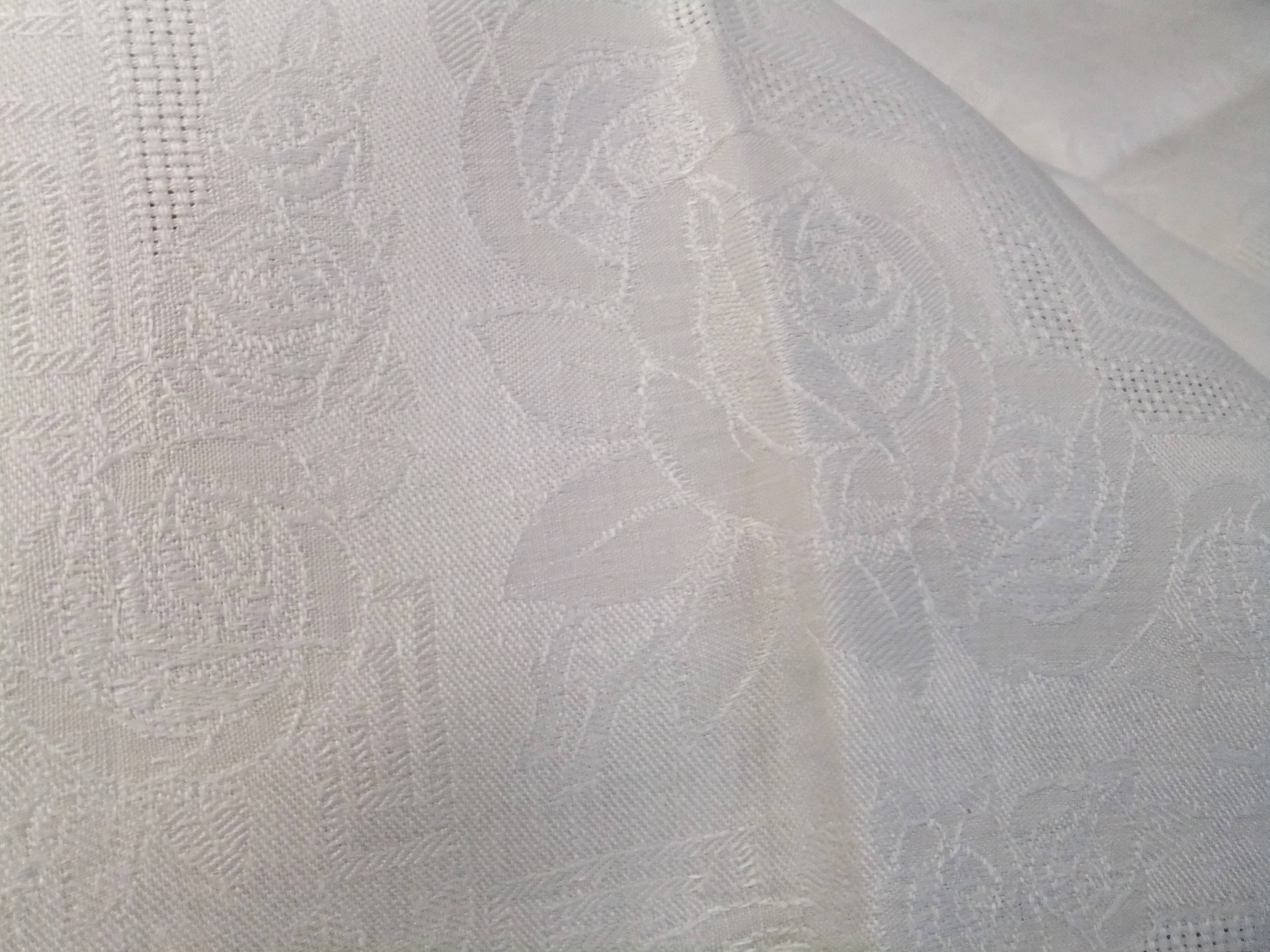 Old art nouveau damask napkins foral 60 cm