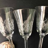 6 engraved wine glasses