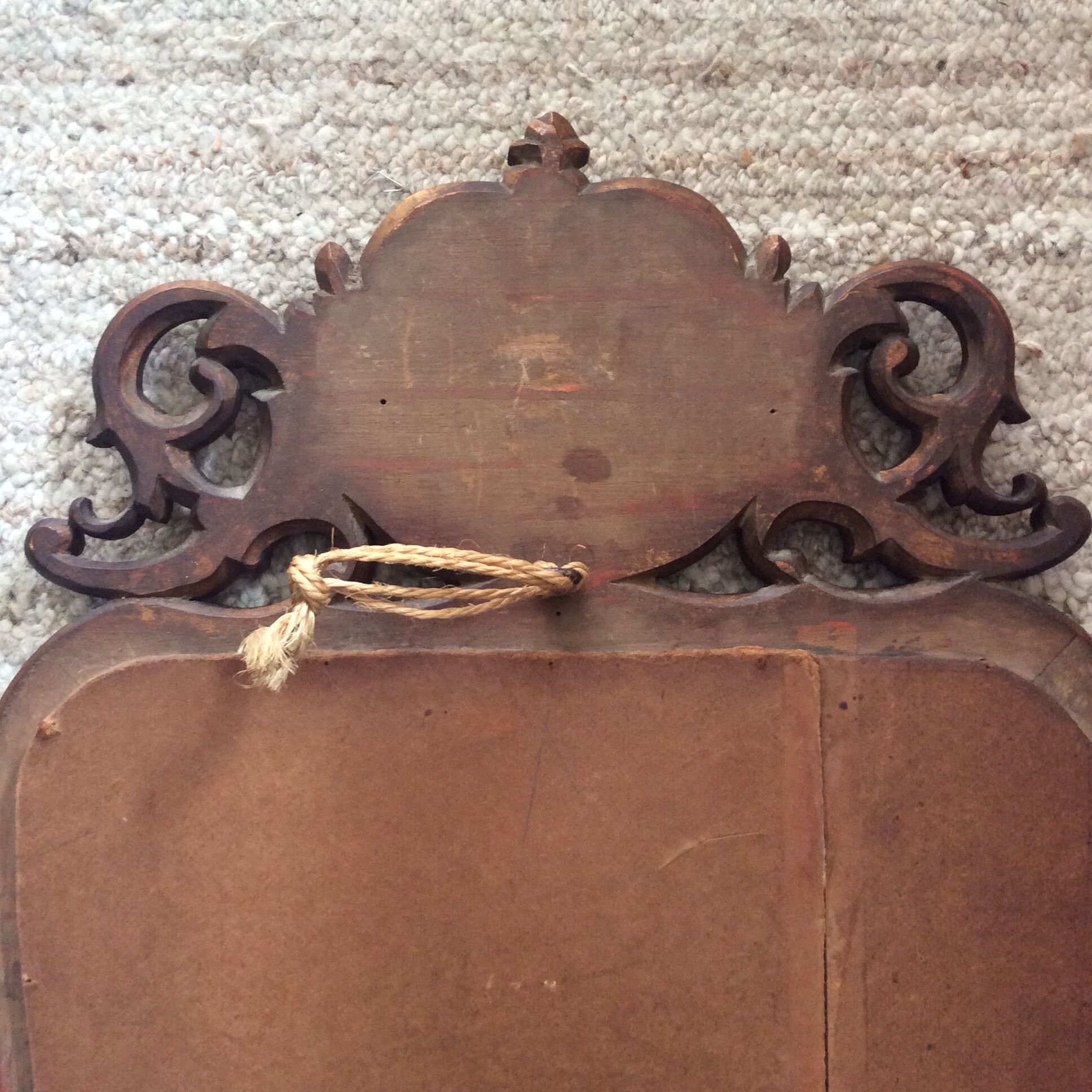 Old Louis XVI style mirror in gilded wood 68 x 39cm