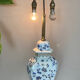 Porcelain living lamp nineteenth handmade decorations, double lighting