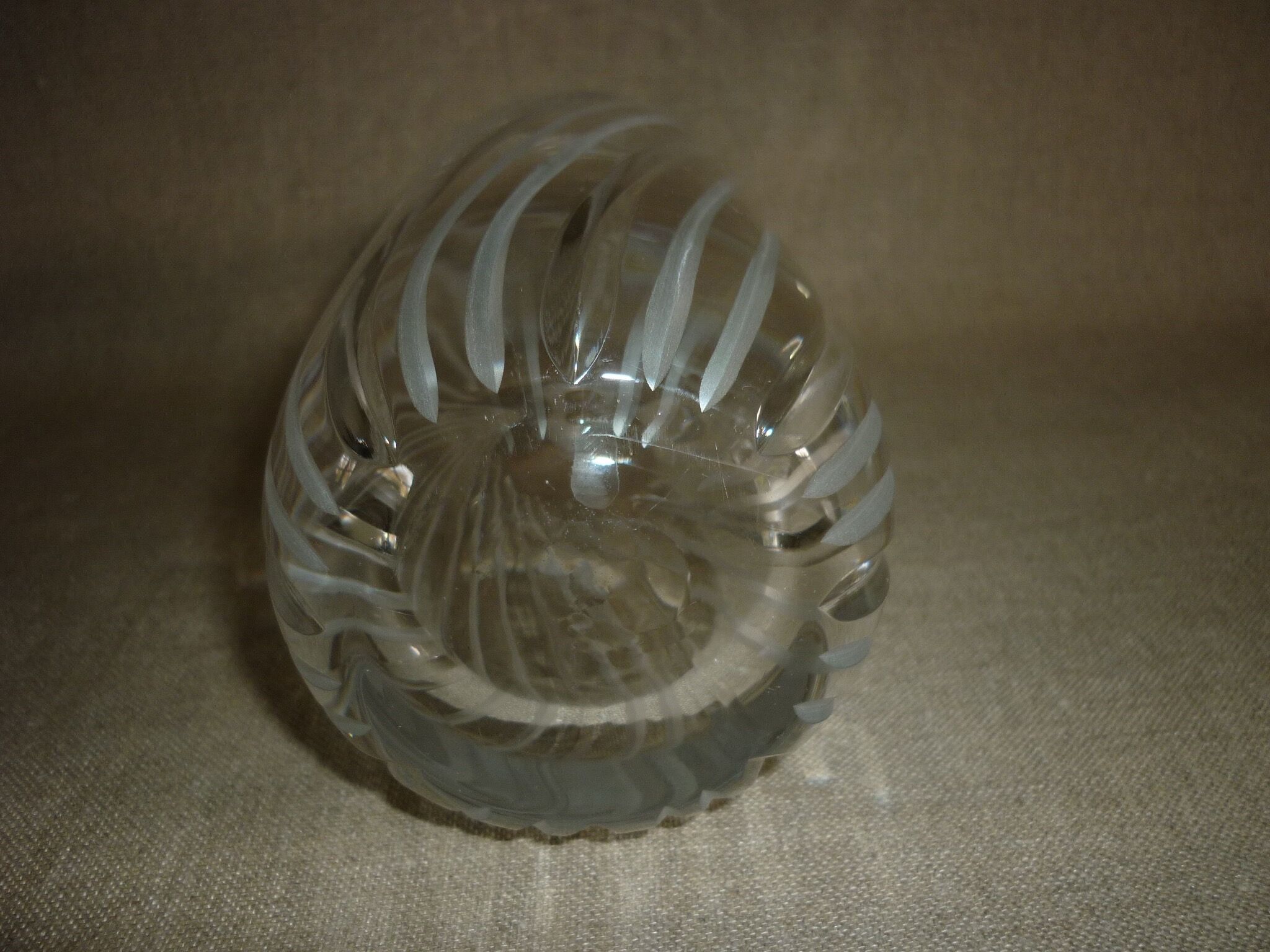 Chiseled glass bottle