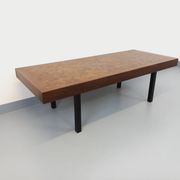 Vintage rectangular coffee table by Dieter Wackerlin in wood mosaic.