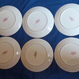 Set of 6 plates Sarreguemines floral decoration