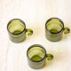 3 tasses à café vintage en verre vert