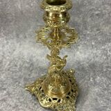 Gilt bronze chandelier/candlestick, Griffin, Mythical Animal, Bestiary, 1880