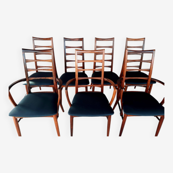 Ensemble 7 chaises Niels Kofoed "Lis" en palissandre