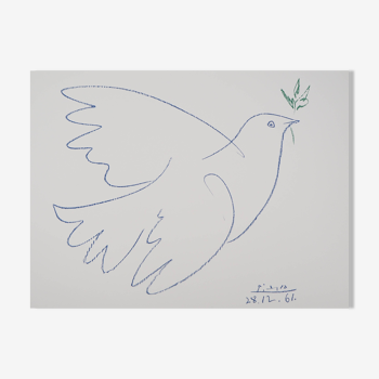 Pablo Picasso : La colombe de la Paix, Lithographie signée