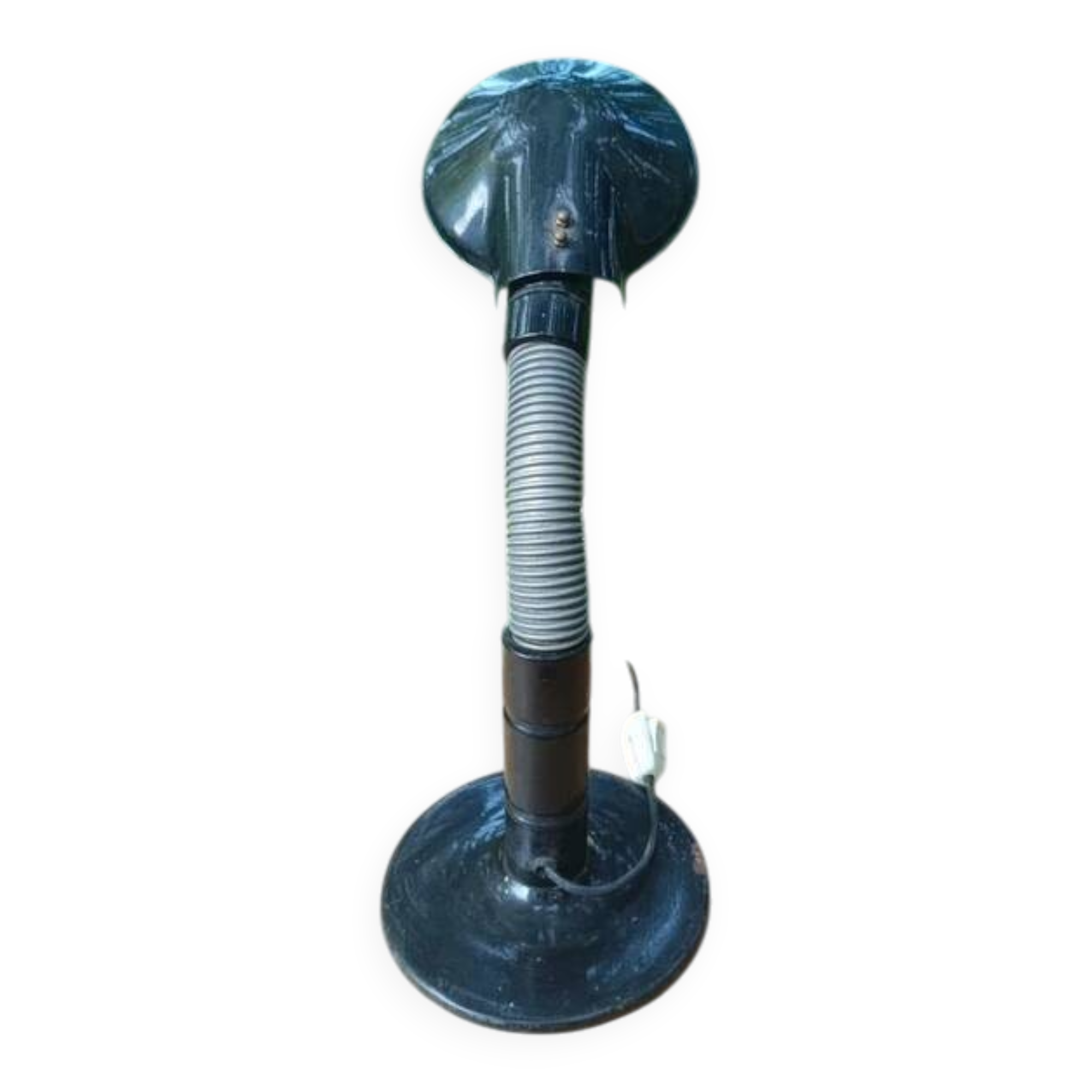 Large vintage black bedside desk lamp from the 1960s