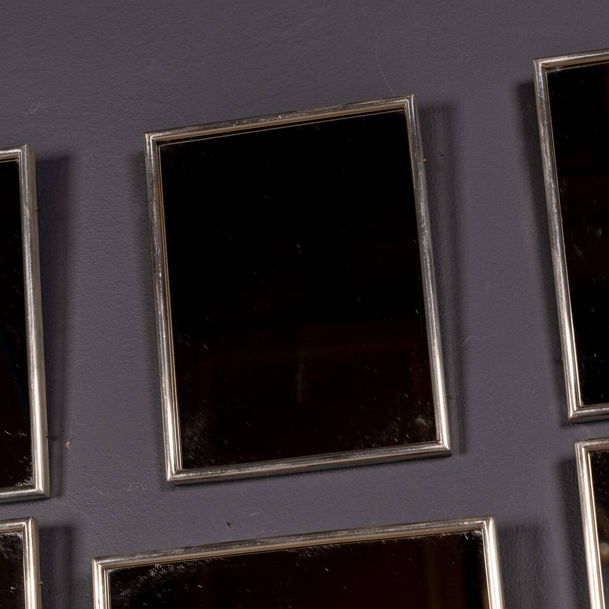Vintage 20thC Italian Collection Of White Metal Framed Mirrors c.1950