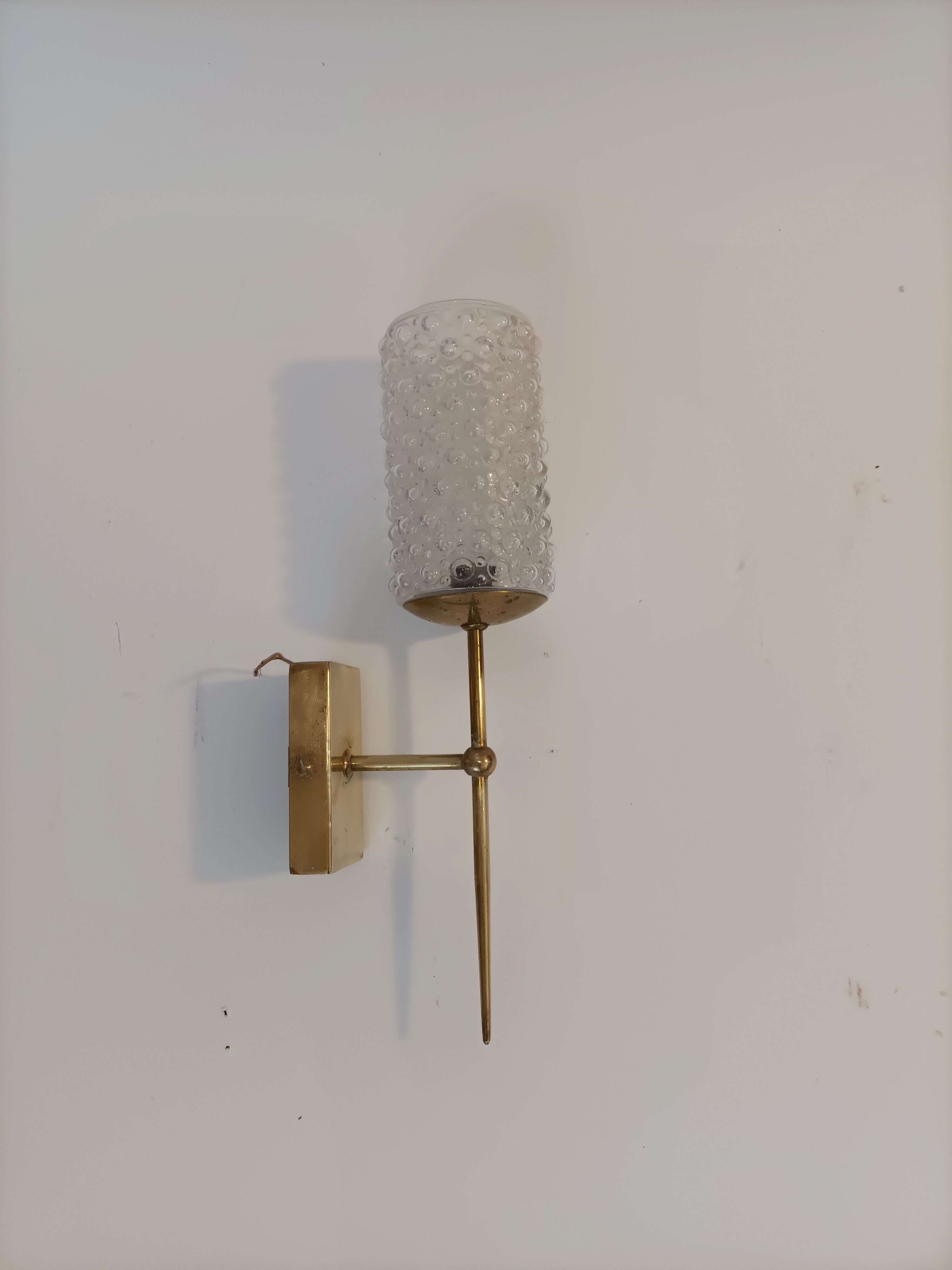 Wall lamp in golden brass Vintage. 1960.