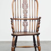 Chaise de salle à manger Windsor à dossier haut, style anglais ancien