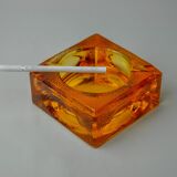 Orange ice cube ashtray by Antonio Imperatore, Murano glass, Italy, 1970