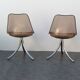 Pair of designer altuglas chairs, chrome base, vintage 1970