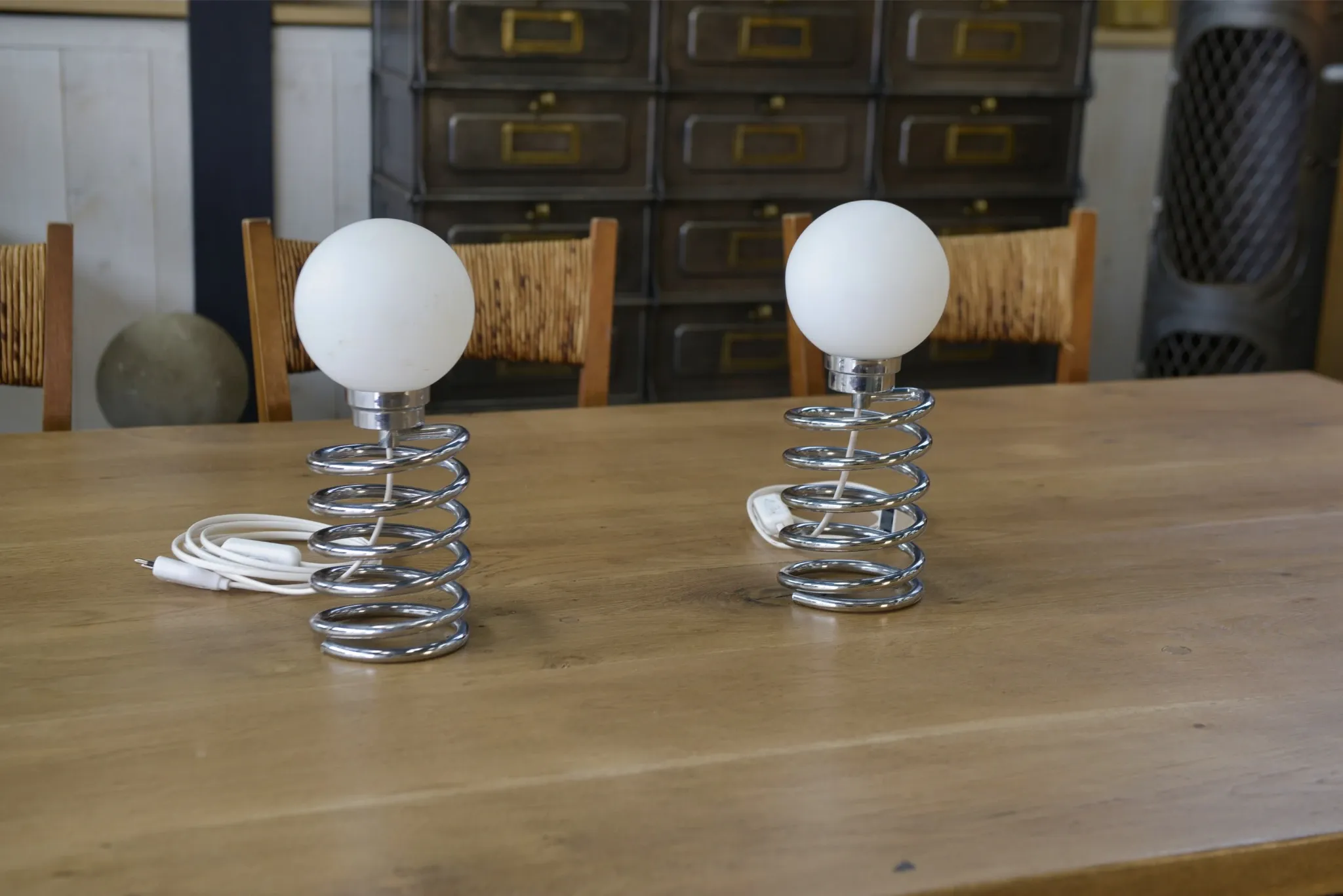 Pair of designer lamps model Spring by Ingo Maurer 20th century