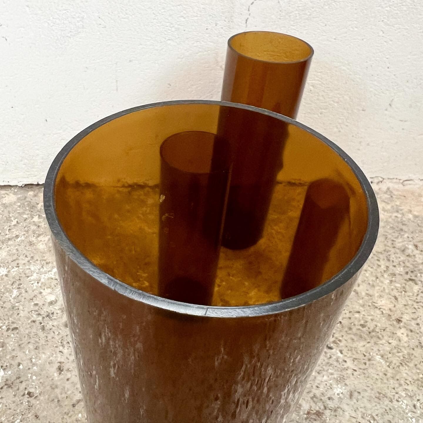 4 Jacques Bédat trundle vases in smoked plexiglass