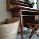 Bureau scandinave pieds compas vintage