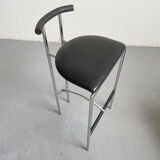 Italian Postmodern Black Tokyo Stool by Rodney Kinsman for Bieffeplast, 1985