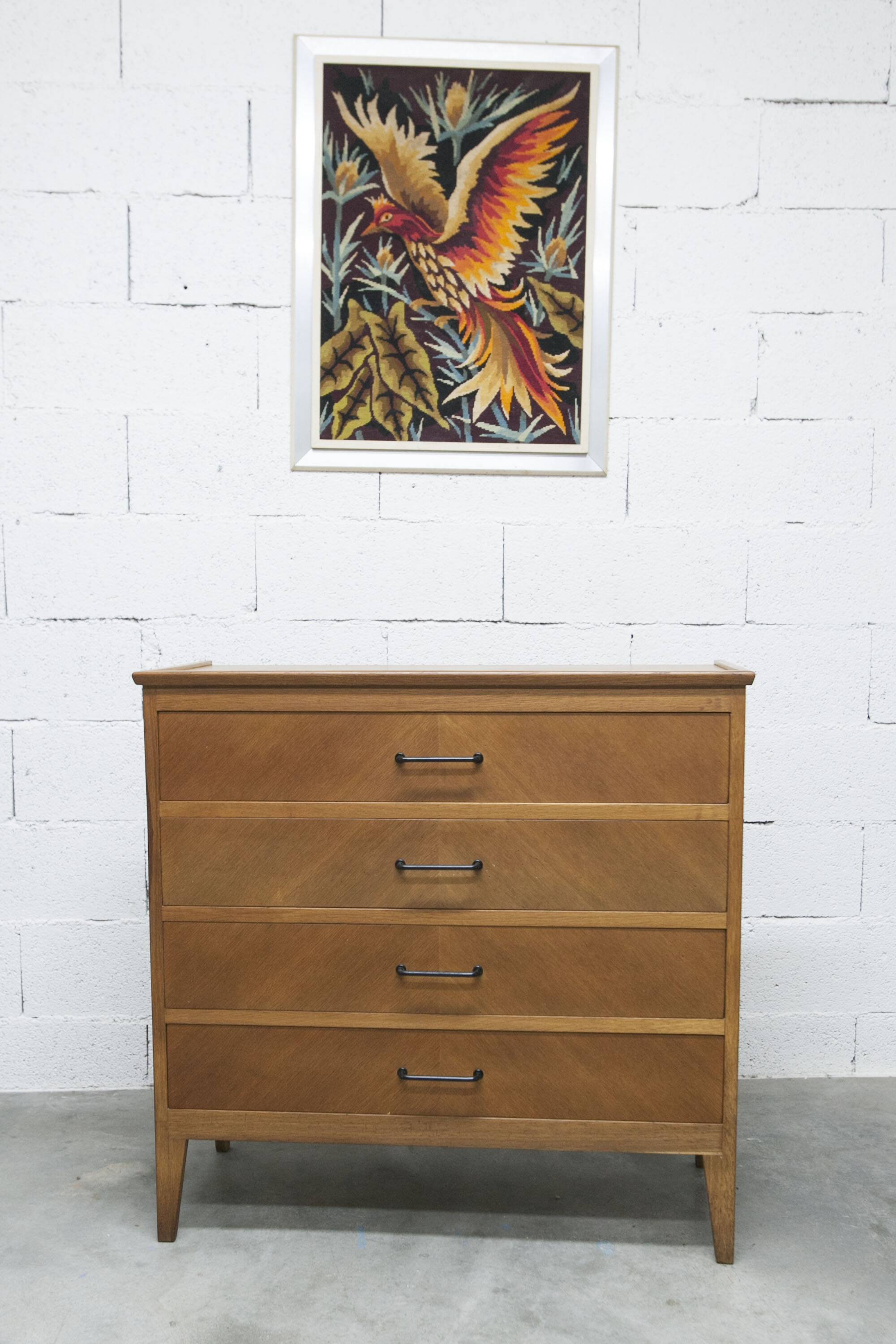 Scandinavian chest of drawers 1960 light oak clean and solid