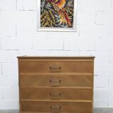Scandinavian chest of drawers 1960 light oak clean and solid