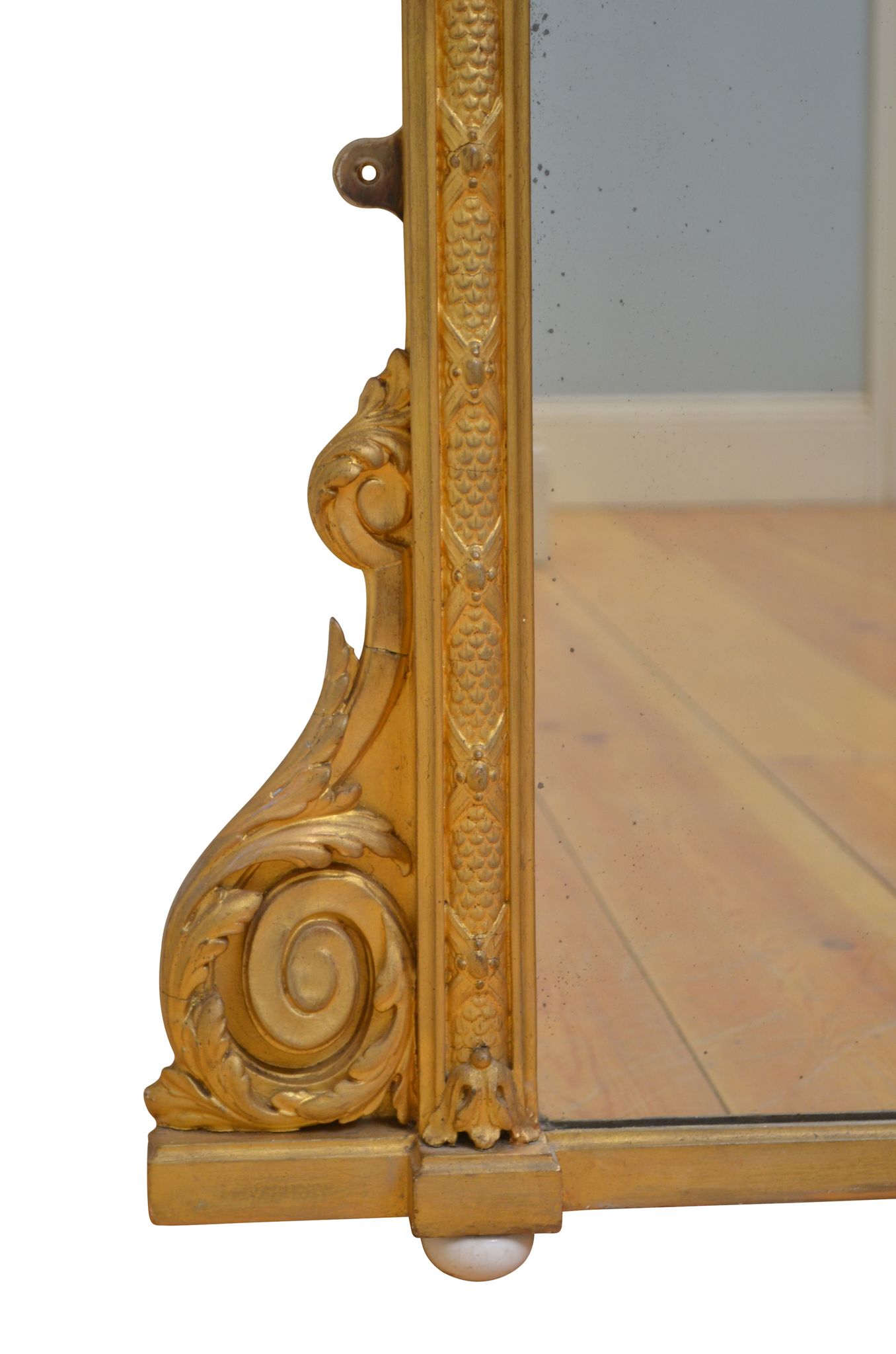 Miroir de cheminée victorien doré
