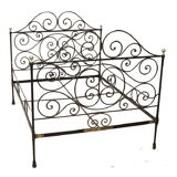 Antique wrought iron double bed, Italy 19th century