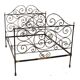 Antique wrought iron double bed, Italy 19th century