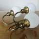 Triple "Hollywood Regency" wall light in brass and opaline, 1970