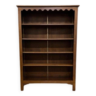 vintage shallow wooden bookcase / shelf / rack