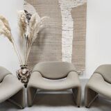 Set of 3 vintage Dutch design groovy chairs F598 'Wabi sabi'