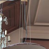Suspension lamp design 1970s opaline eglomisé