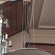 Suspension lamp design 1970s opaline eglomisé