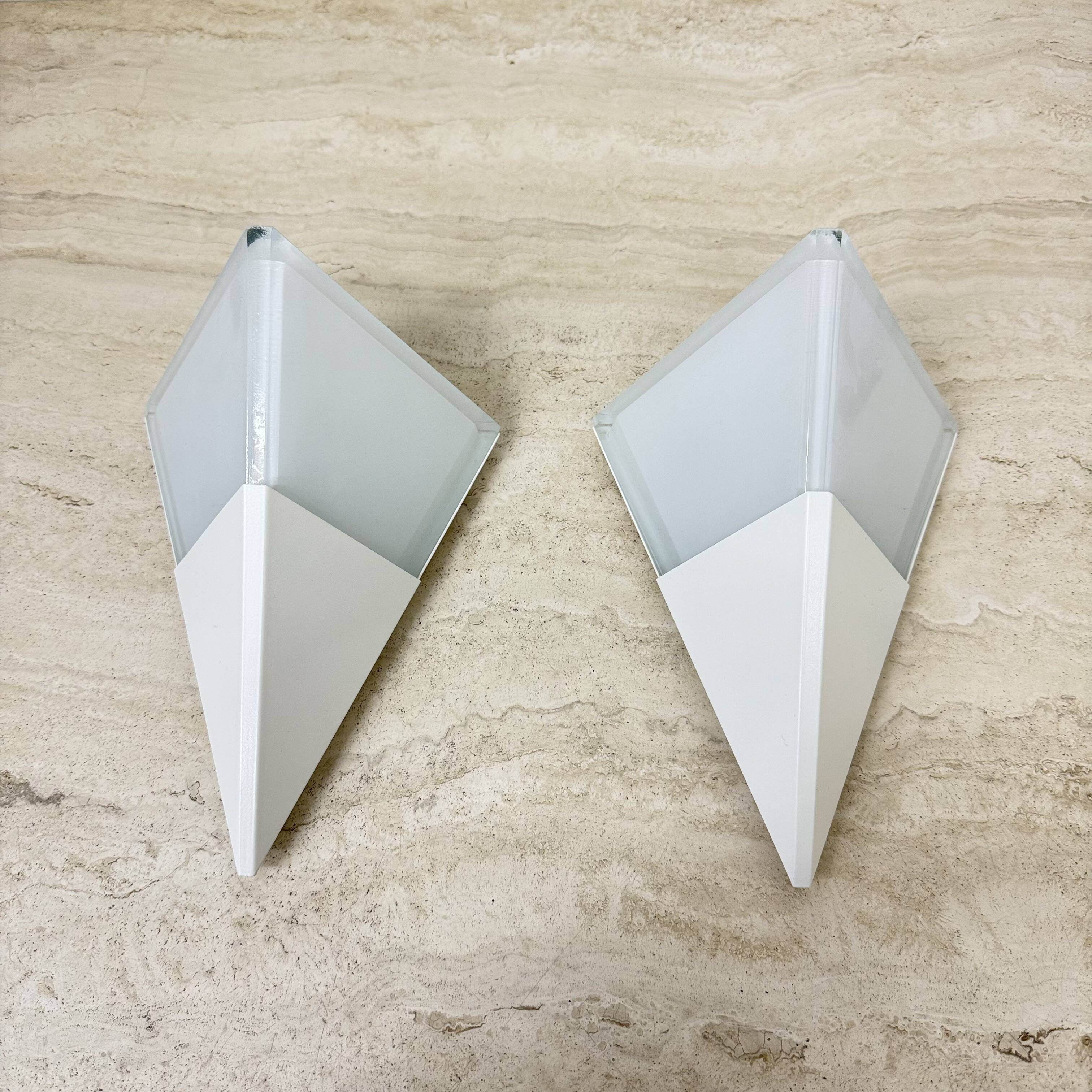 Set of 2 Limburg Glashütte glass wall lamps sconce , 1970s