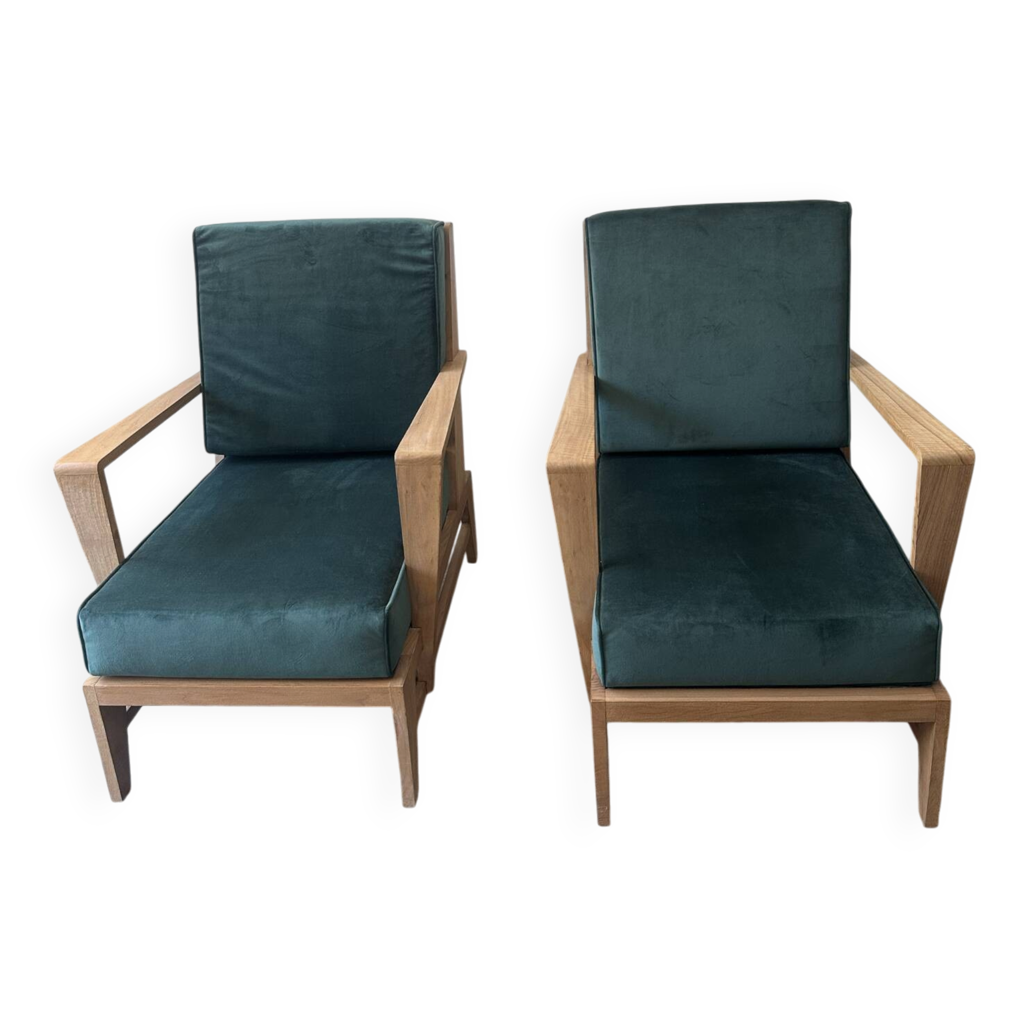 Paire de Fauteuils en chêne 60s