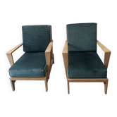Paire de Fauteuils en chêne 60s