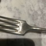 Set of 6 forks and 6 spoons. silver-plated metal. boulenger