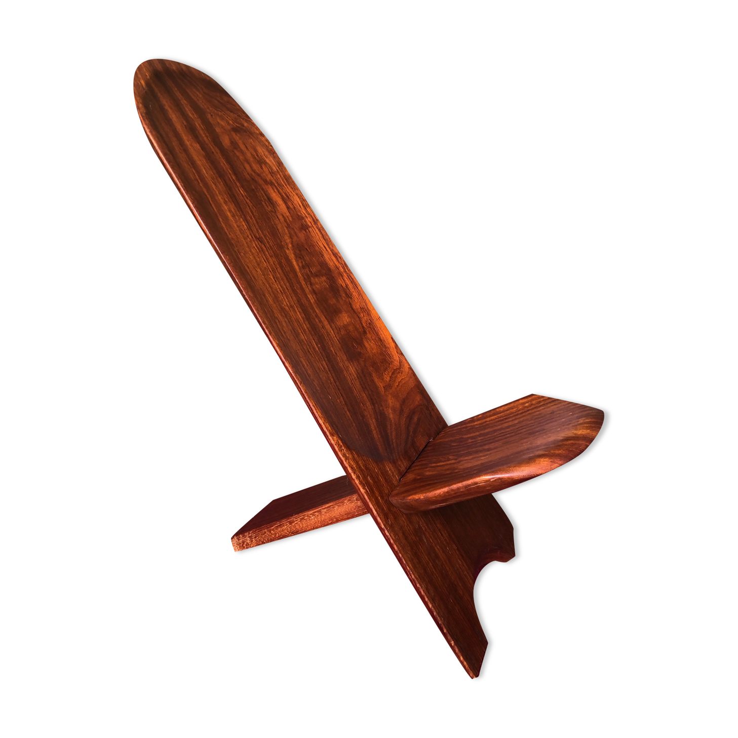 Fauteuil à palabre en bois d'irokonon sculpté
